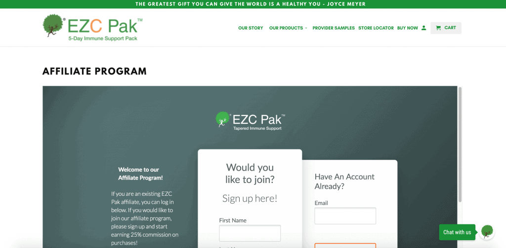 EZC Pak Affiliate Programs