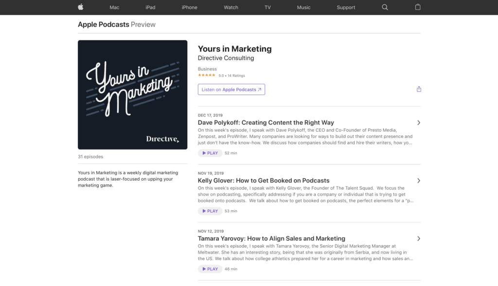 Best Marketing Podcasts-Yours in Marketing